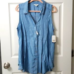Terra and Sky Sleeveless pintuck shirt 0X  NWT